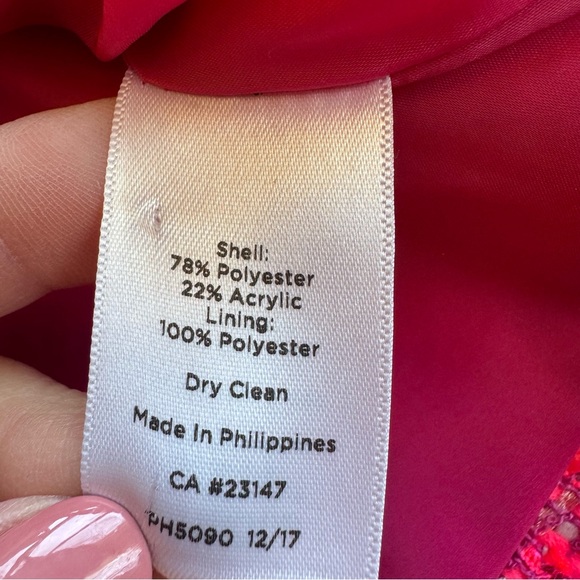 Talbots Vibrant Pink Tweed Jacket Button Front Size 14 - Picture 12 of 13